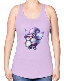 gnome with butterfly 23# - gnome -Racerback Tank