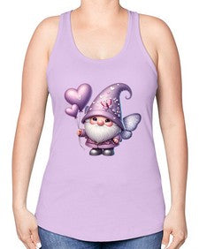 gnome with butterfly 25# - gnome -Racerback Tank