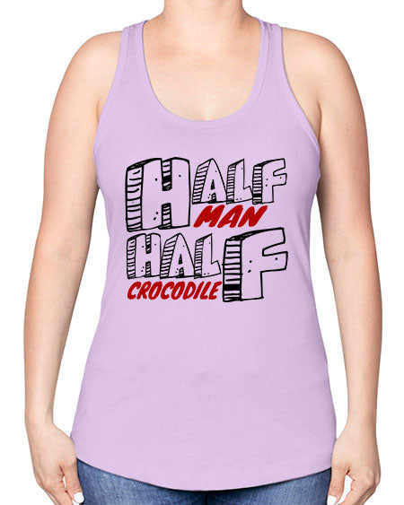 half man half crocodile - alligator -Racerback Tank