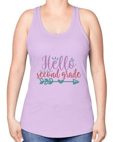 hello second grade 320# - second grade -Racerback Tank