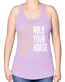 hold your horse Style 5# - horse -Racerback Tank
