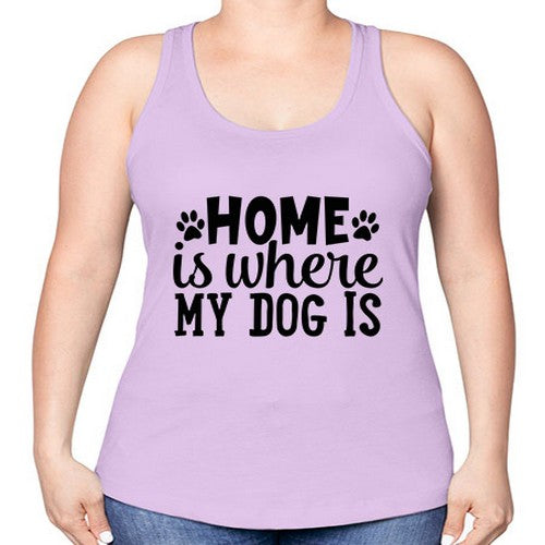 home is where my dog is Style 85# - dogs -Racerback Tank