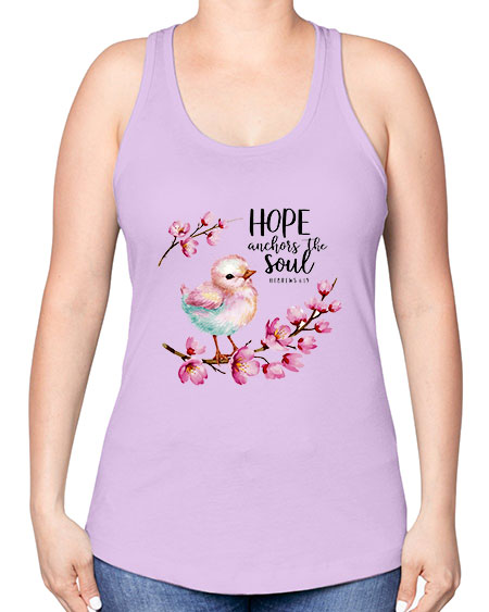 hope anchors the soul 41# - birds -Racerback Tank