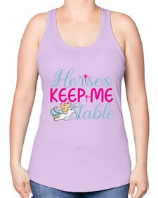 horses keep me stable 170# - unicorn -Racerback Tank