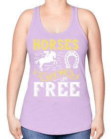 horses set me free Style 39# - horse -Racerback Tank