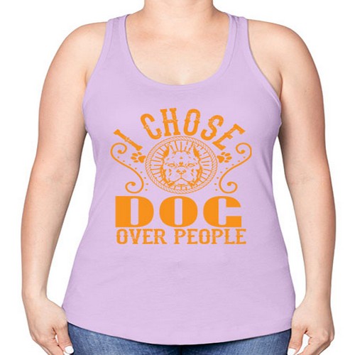 i chose dog over peole 160# - dogs -Racerback Tank