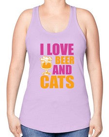 i love beer and cats 1138# - beer -Racerback Tank
