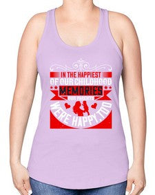 in the happiest of our childhood memories our parents were happy too 343# - parents day -Racerback Tank