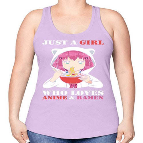 just a girl who loves anime and ramen258# - anime -Racerback Tank