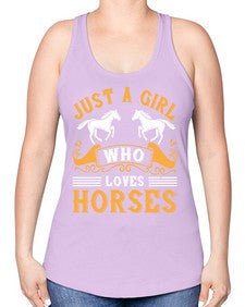 just a girl who loves horses Style 31# - horse -Racerback Tank