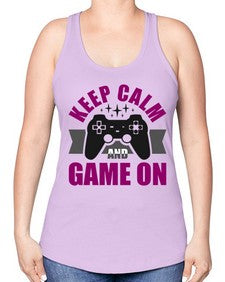 keep calm and game on 132# - video games -Racerback Tank