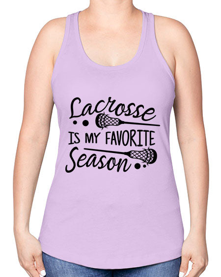 lacrosse is my favorite season 14# - lacrosse -Racerback Tank