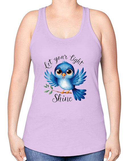 let your light shine 61# - birds -Racerback Tank