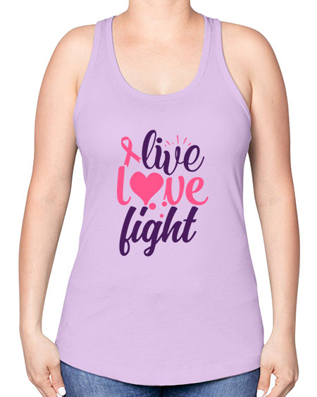 live love fight Style 8# - breast cancer -Racerback Tank