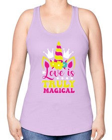 love is truly magical 270# - unicorn -Racerback Tank