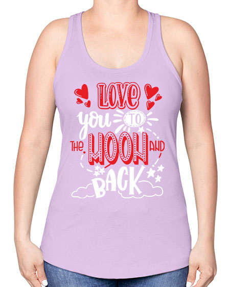 love you to the moon and back 4# - moon -Racerback Tank