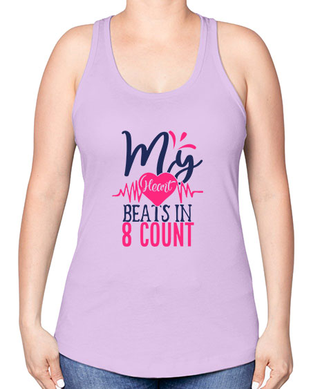 my heart beats in count 1740# - cheer -Racerback Tank