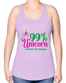 ninety nine percent unicorn 325# - unicorn -Racerback Tank