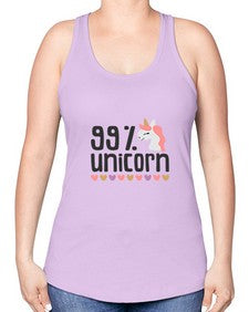 ninety nine percents unicorn 6879# - unicorn -Racerback Tank