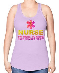 nurse i am here to 1157# - nurse -Racerback Tank