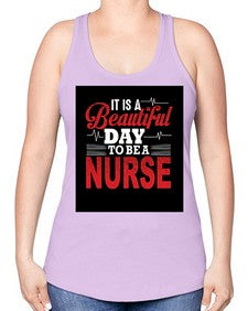 nurse with backround 1225# - nurse -Racerback Tank