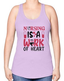 nursing is a work of heart Style 1267# - nurse -Racerback Tank