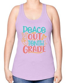 one twenty Peace out tenth grade 605# - tenth grade -Racerback Tank