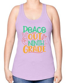 peace out nineth grade 637# - nineth grade -Racerback Tank