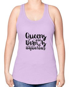 queens Are Born As Aquarius 383# - aquarius -Racerback Tank