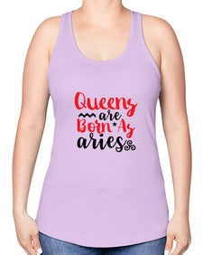queens Are Born As Aries 384# - aries -Racerback Tank