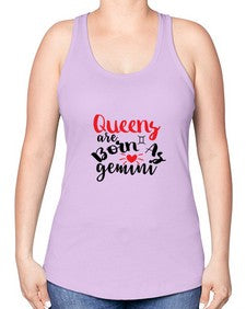 queens Are Born As Gemini 385# - gemini -Racerback Tank