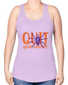 quit your witchin 32# - witch -Racerback Tank