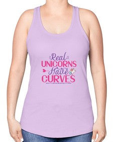 real unicorns have curves 372# - unicorn -Racerback Tank