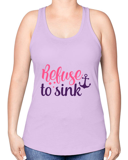 refuse to sink Style 4# - breast cancer -Racerback Tank