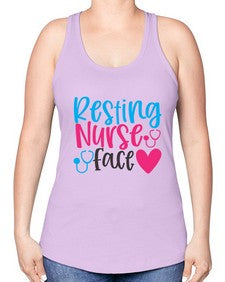 resting nurse face Style 1354# - nurse -Racerback Tank