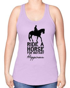 ride a horse for instant happiness - horse -Racerback Tank