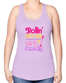 rollin into second grade 783# - second grade -Racerback Tank