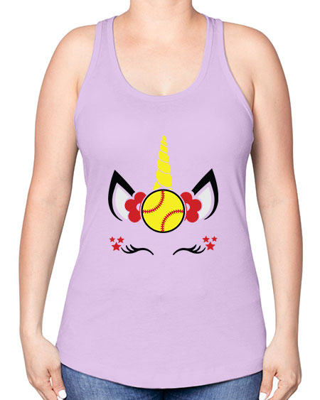 softball unicorn 398# - softball -Racerback Tank