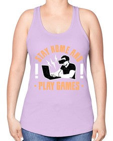 stay home and play game 153# - video games -Racerback Tank