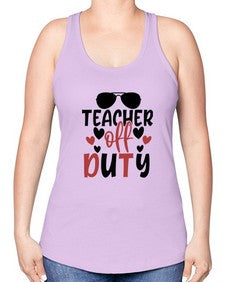 teacher off duty Style 378# - teacher -Racerback Tank