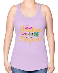 teachers are magical 430# - unicorn -Racerback Tank