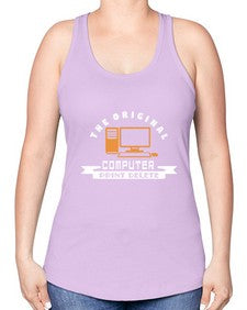the original computer print delete 12# - computer -Racerback Tank