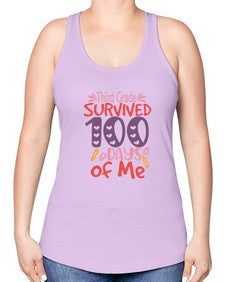thirdgrade survived one hundred days of me 980# - third grade -Racerback Tank