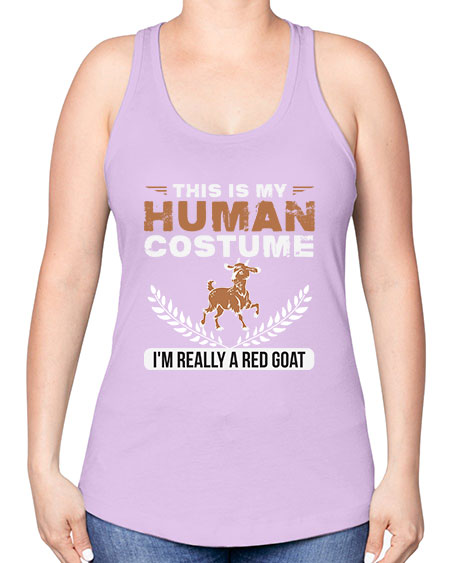this is my human costume im really a red goat Style 1# - goat -Racerback Tank