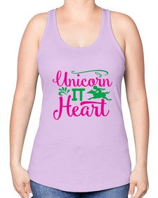 unicorn it heart 467# - unicorn -Racerback Tank
