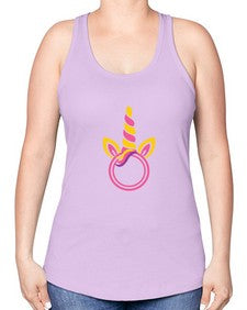 unicorn monogram frame 477# - unicorn -Racerback Tank