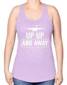up up and away  46# - airplane -Racerback Tank