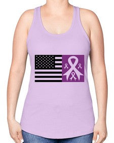 usa flag with alzheimers cancer 219# - alzheimers -Racerback Tank