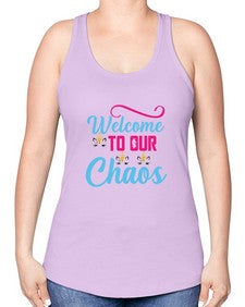 welcome to our chaos 545# - unicorn -Racerback Tank