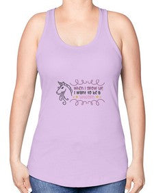 when i grow up i want to be a unicorn 554# - unicorn -Racerback Tank